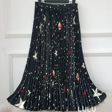 Новое поступление, Весенняя женская одежда, романтичная, богемная, с принтом, модная плиссированная юбка, большие, свинг, длинные юбки, Feminino