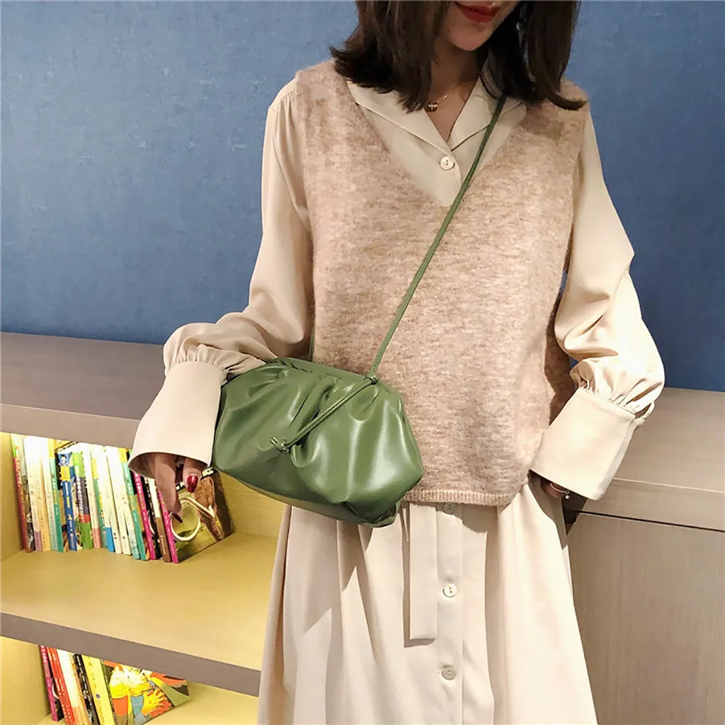 

Fashion Women Simple Simple Dumplings Messenger Bag Wild Fashion Cloud Dumplings Package Clutch Bag Purse bolsa #45