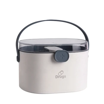 

Multifunctional Medicine Box Family Double-Layer Transparent Large-Capacity Portable Storage Medical Box