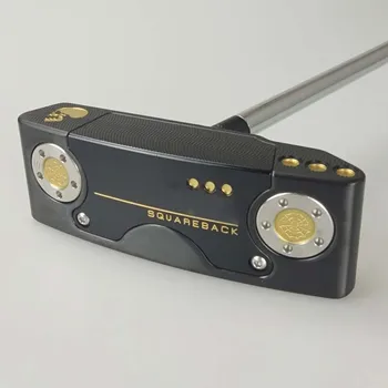 

golf putter 2018 SQBACK black strip shape putters gold skull steel shaft with rod cover free shipping
