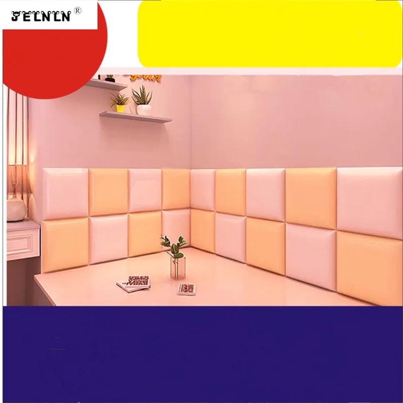  Solid color pattern kids anti-collision wall stickers tatami bed soft pack baby back bedroom bedsid