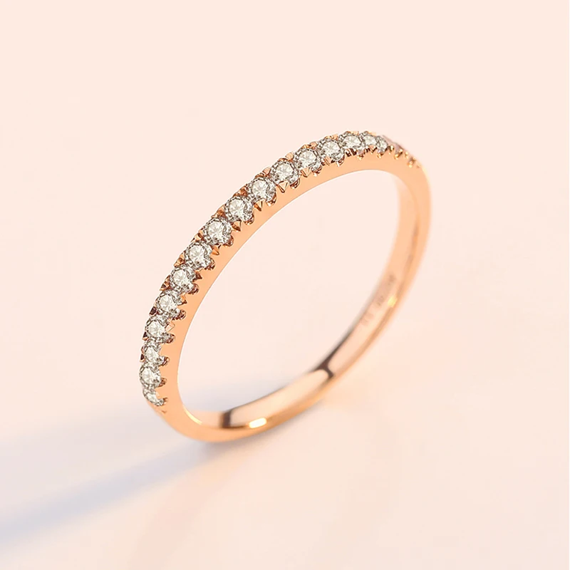 US $206.24 Eternity ring 14k Rose Gold Moissanite ring Lab Diamond DF Color Engagement Matching Band Ring Deputy ring