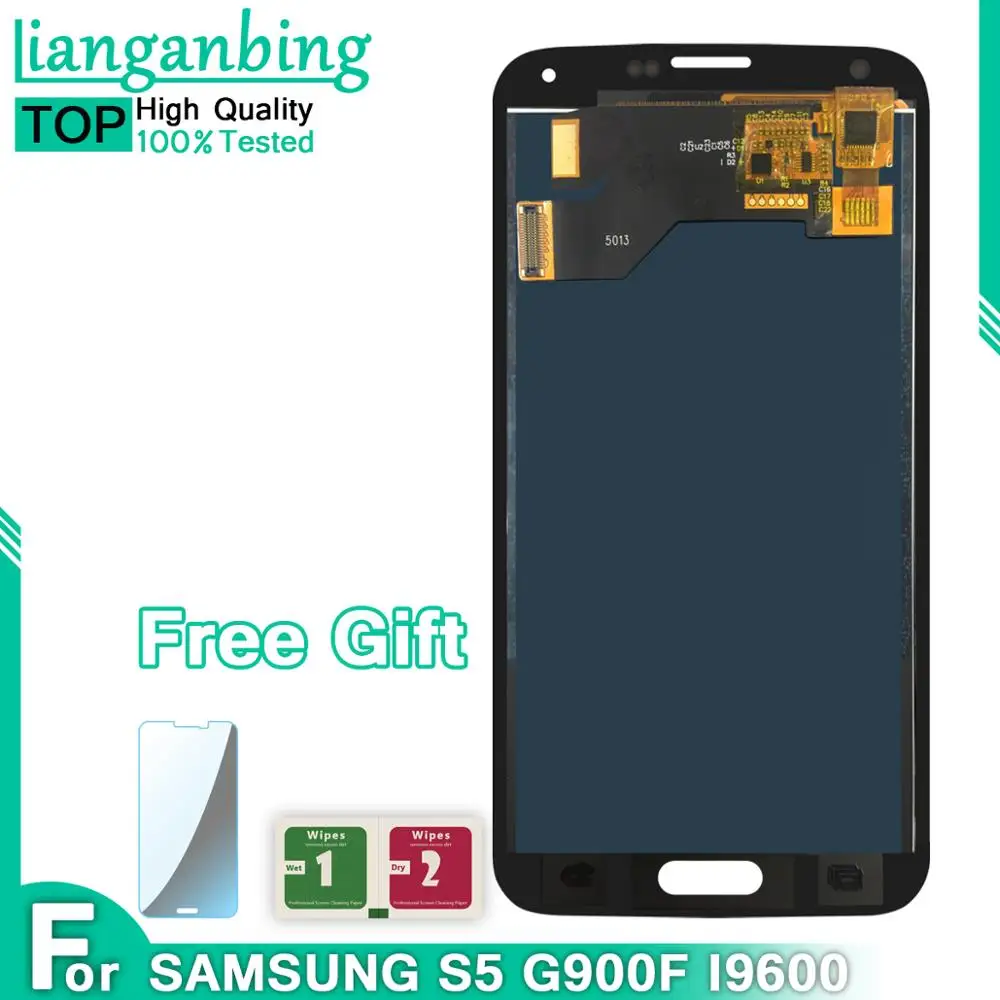 Super AMOLED For SAMSUNG Galaxy S5 LCD Display i9600 G900 G900M SM G900F Touch Screen Digitizer