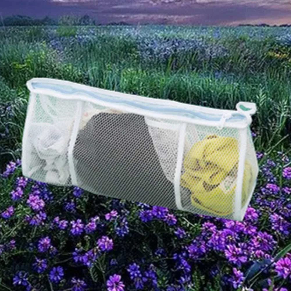 

Bathroom Breathable Home Large Capacity Printing Foldable Zipper Washing Laundry Bag Partition Wear Resistant Storage Mesh Pouch