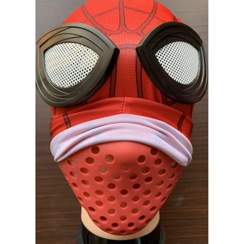 

Spider Man Faceshell Silica Mask Spiderman Cosplay Props Halloween Half Face Shell Masks Black Red