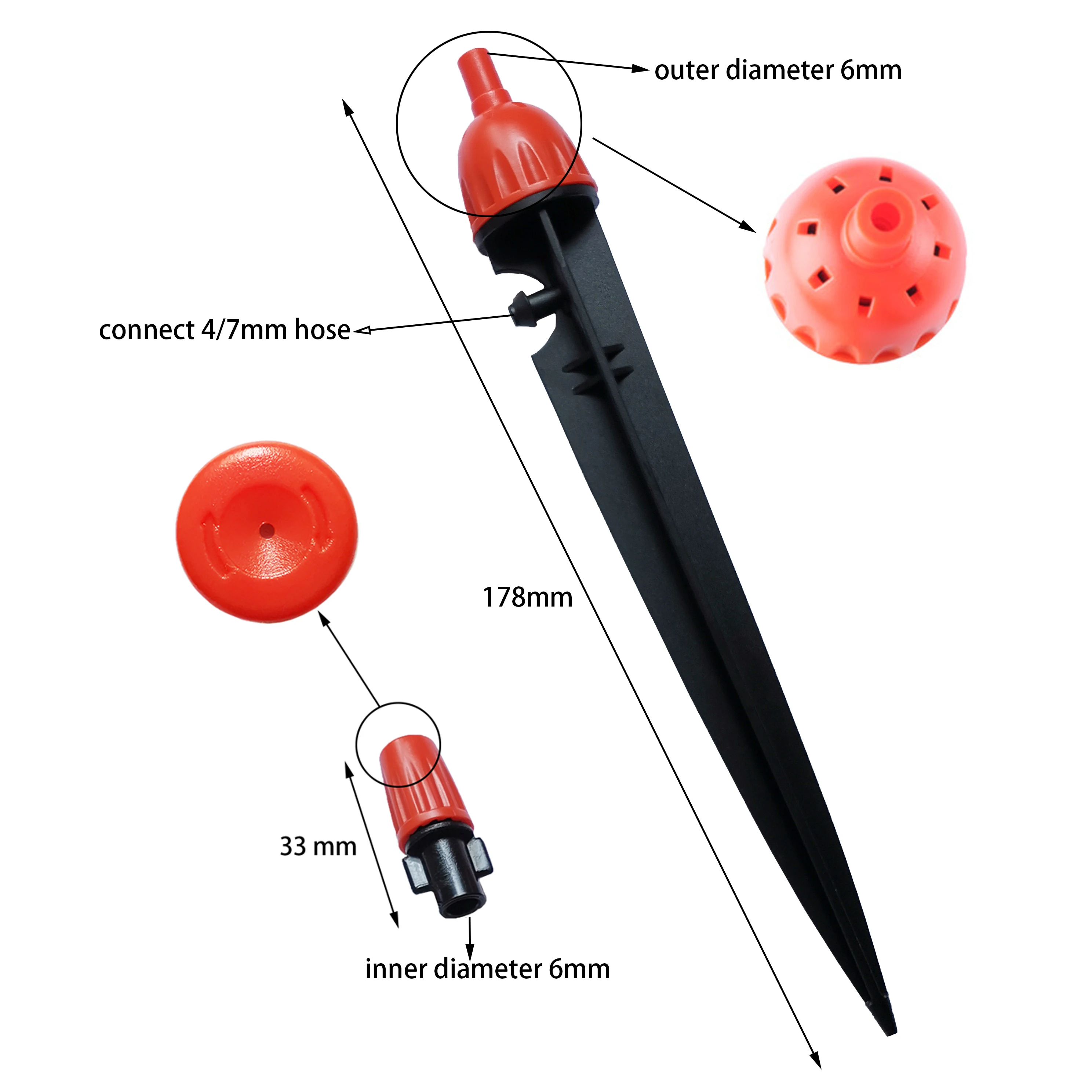 50Pcs Flower Garden Outlets Spray dripper Adjustable Greenhouse Agricultural Irrigation System