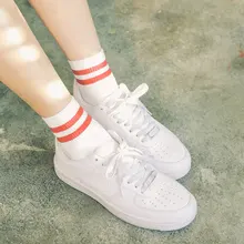 Корейские хлопковые носки Harajuku для влюбленных, женские носки в полоску, спортивные носки для японских студентов, женские носки