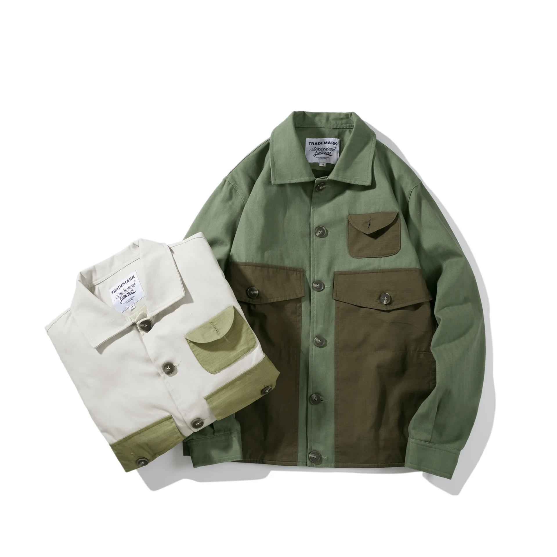 

City Where the Product 2019 Autumn New Style Origional National Trends Mixed Colors Multi-pockets Jacket Workwear Men's Popular