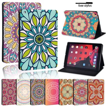 

Mandala Leather Stand Cover Case for Apple IPad/iPad Mini/ IPad Air/iPad Pro Tablet Anti-Dust Foldable Severe Shell Case