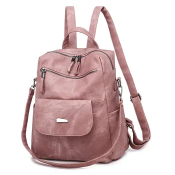 

Soft Pu Leather Backpack Female Litthing Waterproof Vintage Back Pack Women Black Brown Ladies Bagpack Youth High Quality