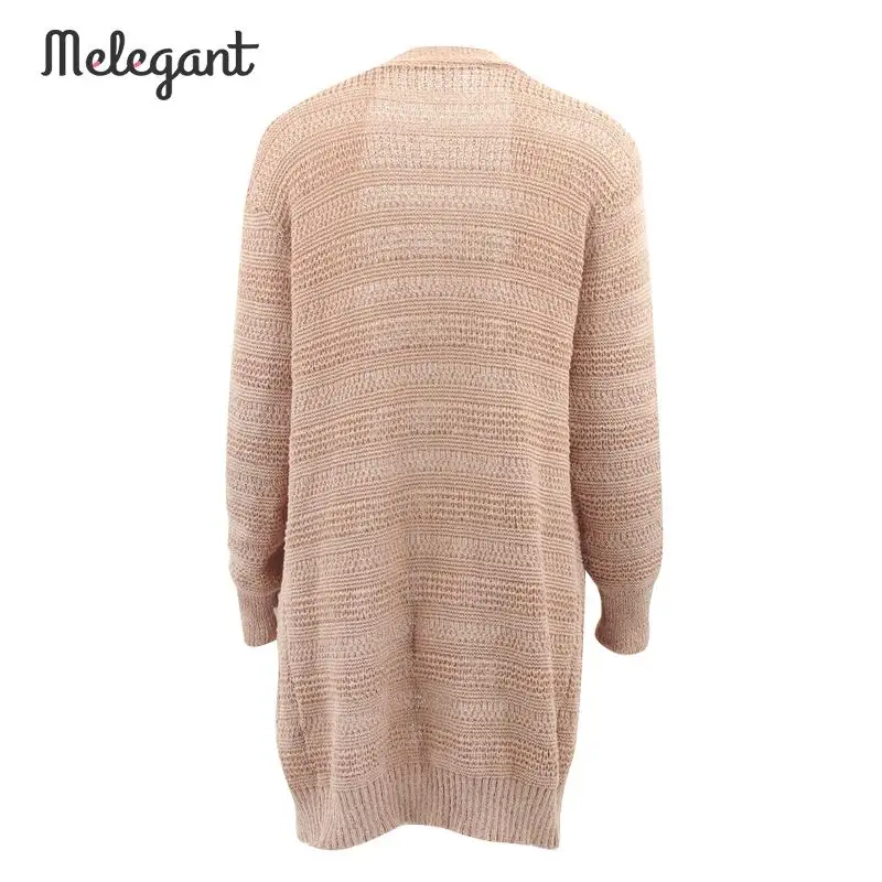 Melegant Winter Long Cardigans Women Knitted Jackets and Coats Female Long Sleeve Cardigan Ladies Pockets Sweater Outwears