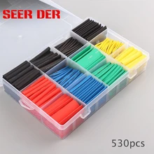 530pcs Heat Shrink Tubing Insulation Shrinkable Tubes Assortment Electronic Polyolefin Wire Cable Sleeve Kit Heat Shrink Tubes