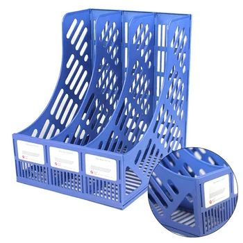 

Plastic file rack A4 triple file column file box data rack desktop file box office supplies