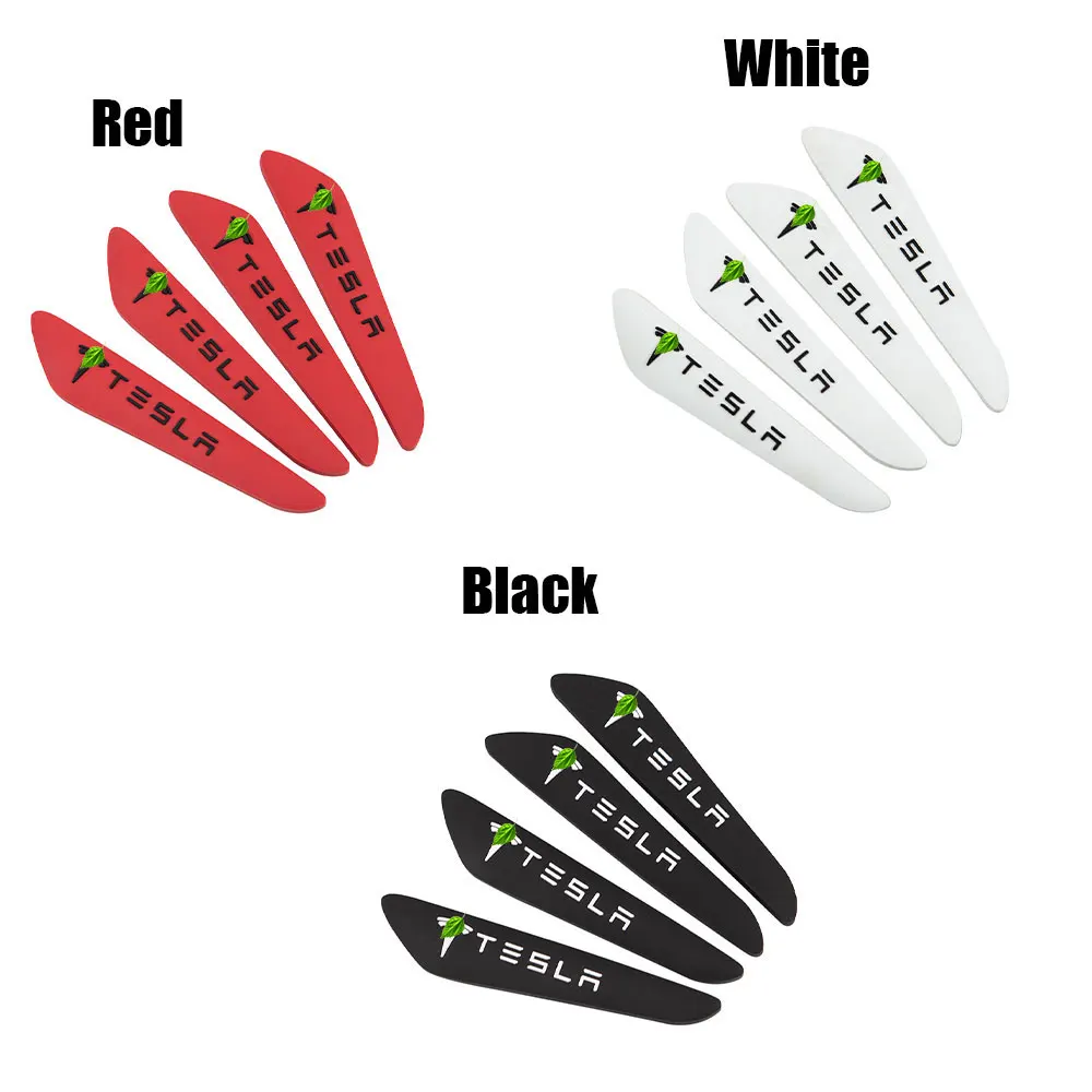 

4 Doors Edge Guard Moulding Trim 3M Sticker Silica gel Protection Strip Scratch Protector For Tesla Model 3 X S