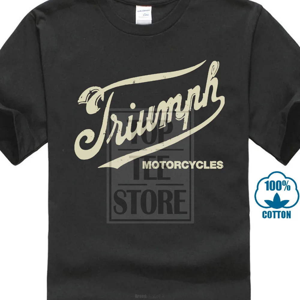 

Drop Shipping Retro Logo Triumph Tee Men Vintage T Shirts Male T Shirts Large And Tall Premium Cotton Crew'S Neck Ride 016375