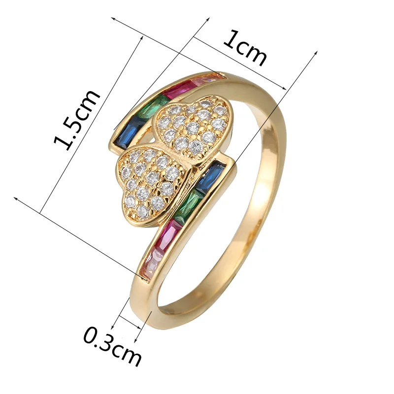 New Fashion baguette CZ Rainbow ring for Women Girls Engagement Wedding Band cubic zirconia Rings Boho bride Jewelry | Украшения и