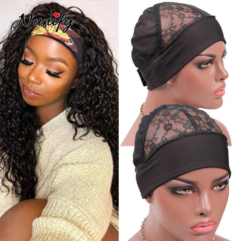 

3Pcs/Lot Headband Wig Caps For Making Wigs Nunify Top Weave Cap With Adjustable Magic Velcro Hair Grip Dome Mesh Cap Top Hairnet