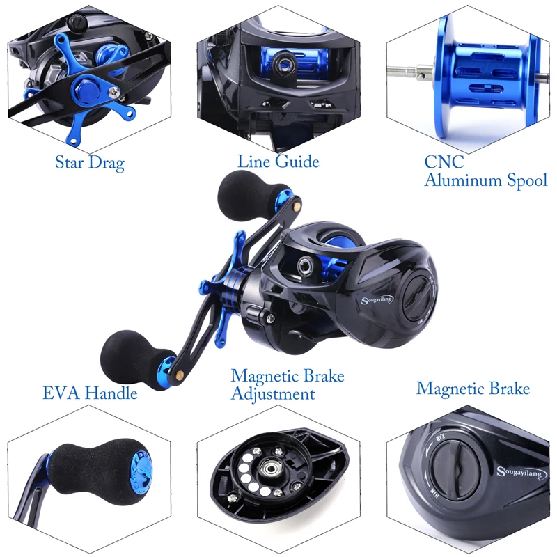 Sougayilang Portable Fishing Tackle Rod Bag Combo 4 Section Carbon Fiber Baitcsting Rod 10BB Reel Fishing Line Lures Hooks Combo Sougayilang Portable Fishing Tackle Rod Bag Combo 4 Section Carbon Fiber Baitcsting Rod 10BB Reel Fishing Line Lures Hooks Combo