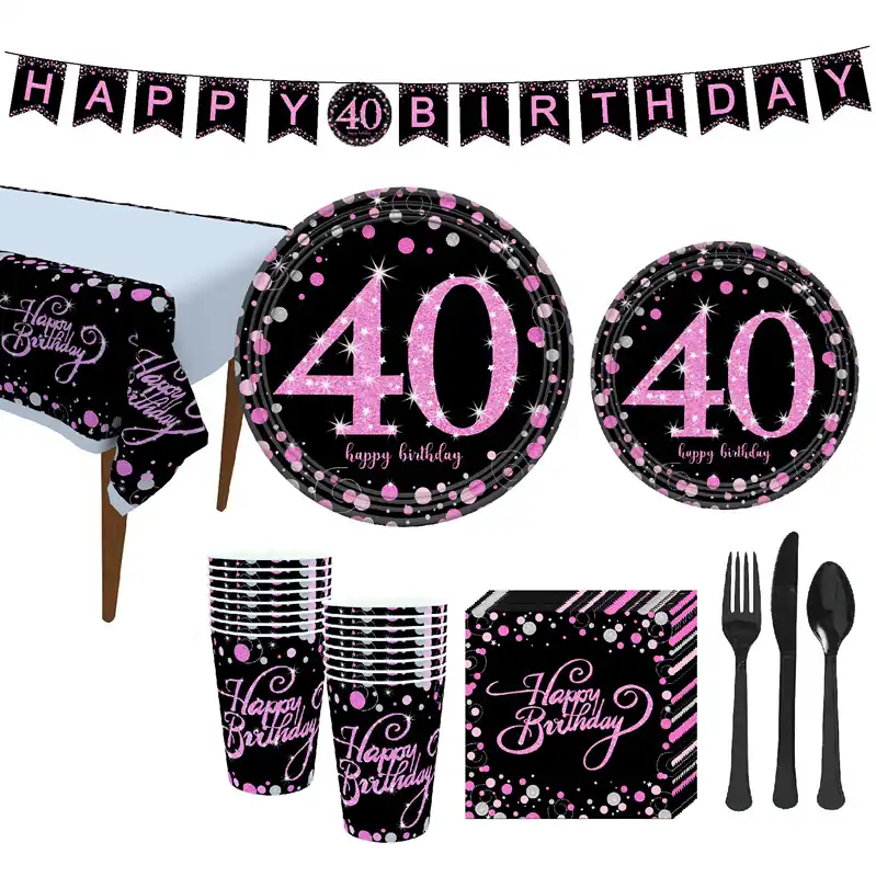 18/21/30/40/50/60th счастливая посуда для вечеринки в честь Дня Рождения наборы латексный воздушный шар "Конфетти" тарелки чашки Салфетка скатерть Декор