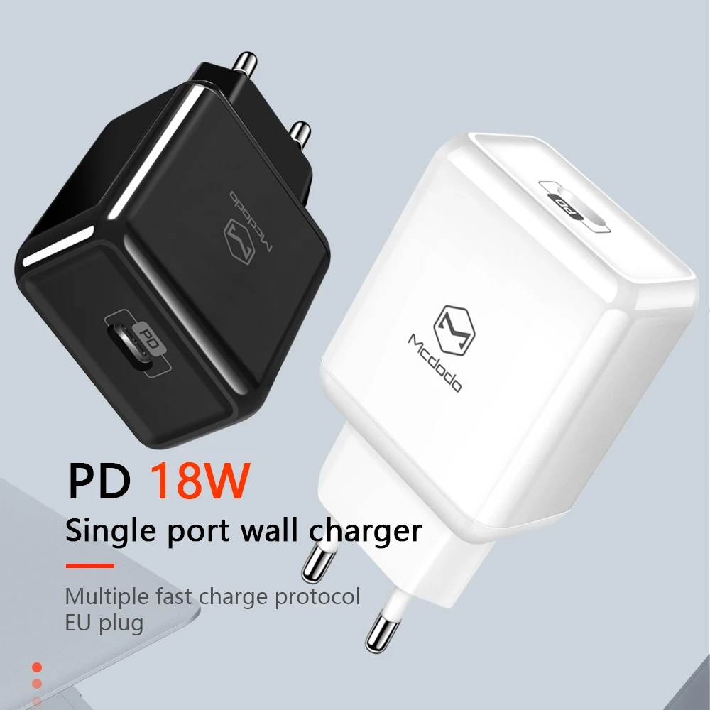 Mcdodo EU/US/UK usb type C PD 3,0 зарядное устройство 18 Вт Быстрая зарядка для MacBook iPhone 11 samsung Xiaomi huawei Quick Charge 4,0 адаптер