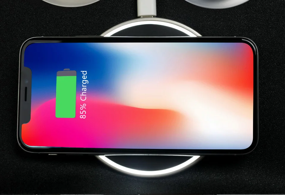 Vogek 7,5 Вт Qi Беспроводное зарядное устройство для iPhone 8 X, 10 Вт быстрое зарядное устройство для samsung S8 S7, цинковый сплав силиконовый чехол для быстрой зарядки телефона