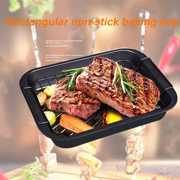 

Roaster Pizza Home Oven Tray Carbon Steel Cookies Rectangle Baking Pan Easy Clean Tool Kitchen Non Stick Biscuit