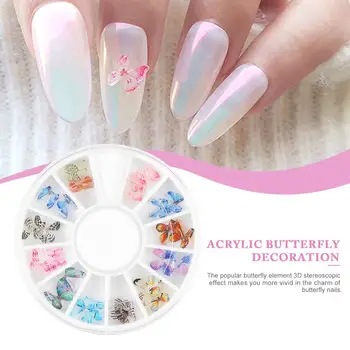 Tanie 1 Box Nail Cekiny Nail Art Akrylowe Kolorowe Płatki Trójwymiarowe Cekiny Do Paznokci DIY Dekoracje Artystyczne Do Paznokci