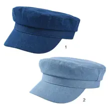 Британский стиль, для женщин и мужчин, Ретро стиль, вареный деним, плоский верх, берет, кепка, солнцезащитный козырек, для студентов, художника, Бейкера, мальчика, газетчика, темно-синяя шляпа