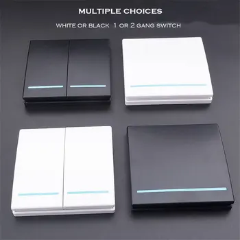 

1/2/3 gang 433Mhz smart push Wireless Switch Light RF Remote Control 110V 220V Receiver Wall Panel button Ceiling Lamp