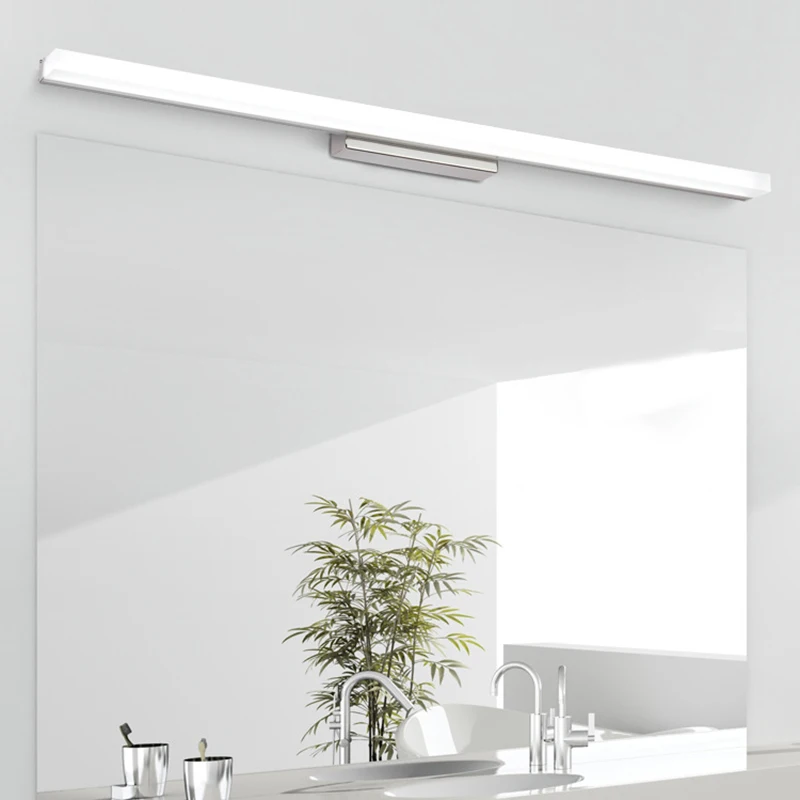 

Promotion! 12W Modern Bathroom Light Stainless Steel LED Front Mirror Light Makeup Wall Lamp Vanity Lighting Fixtures Mirror Lam