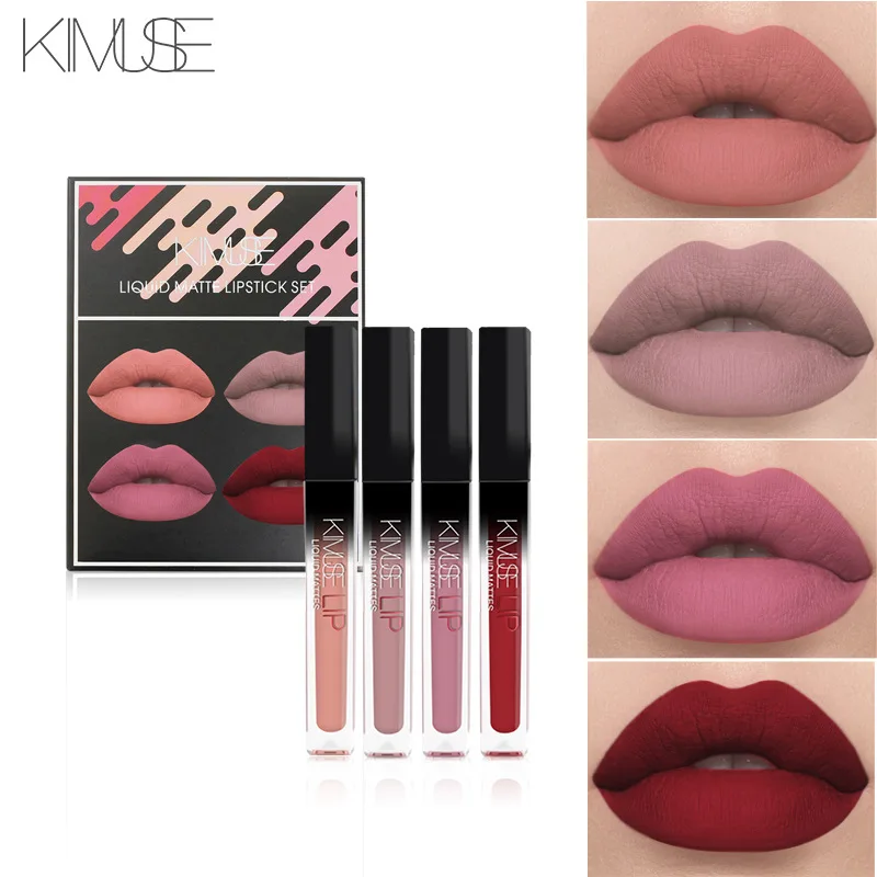 

Kimuse Fog Lock Smoke Fans Glaze Set Easy To Color Non-stick Cup Matte Velvet Lipstick KS105 Makeup Gift for Girl or Women