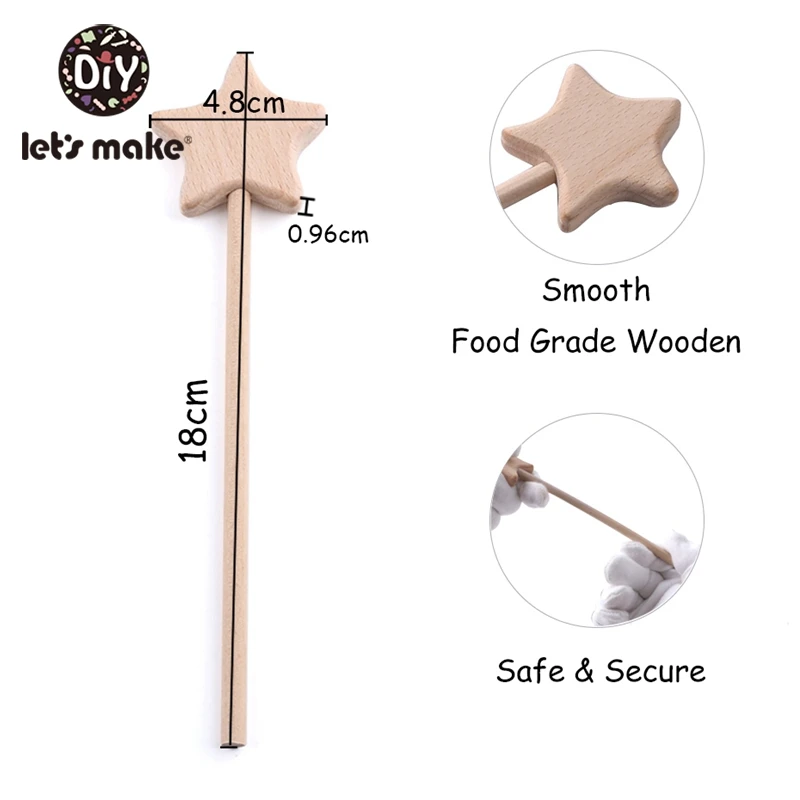 Teething toys baby teething toys Beech Wooden Star Magic Wand Teething Rodent Nursing Gifts
