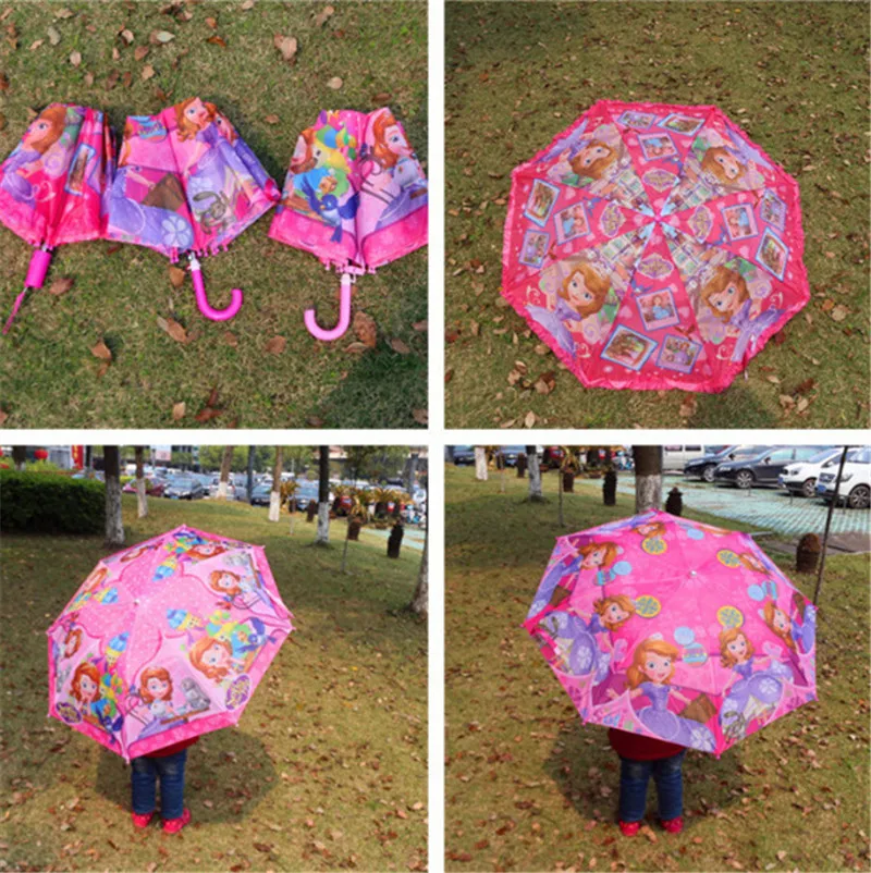 Детский зонтик Дисней, замороженный Человек-паук, София, пони, Микки, Минни, автомобиль, складной зонтик, зонтик для мальчиков, зонтик для девочек, детские подарки