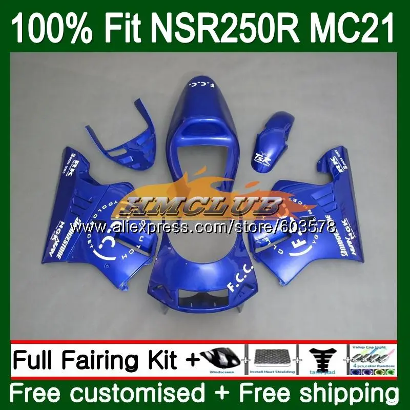 Литья под давлением для HONDA NSR250R MC21 PGM3 1990 1991 1992 1993 глянцевый синий 101CL. 45 СМП 250 R NSR250 RR СМП 250R 90 91 92 93 обтекатель - Цвет: No. 1