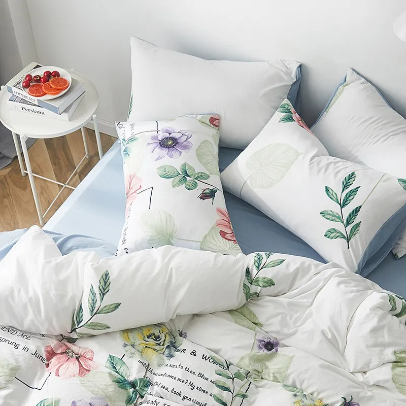 Современный простой комплект постельного белья с цветочным рисунком, набор пододеяльников для пуховых одеял, набор пододеяльников для взрослых и детей