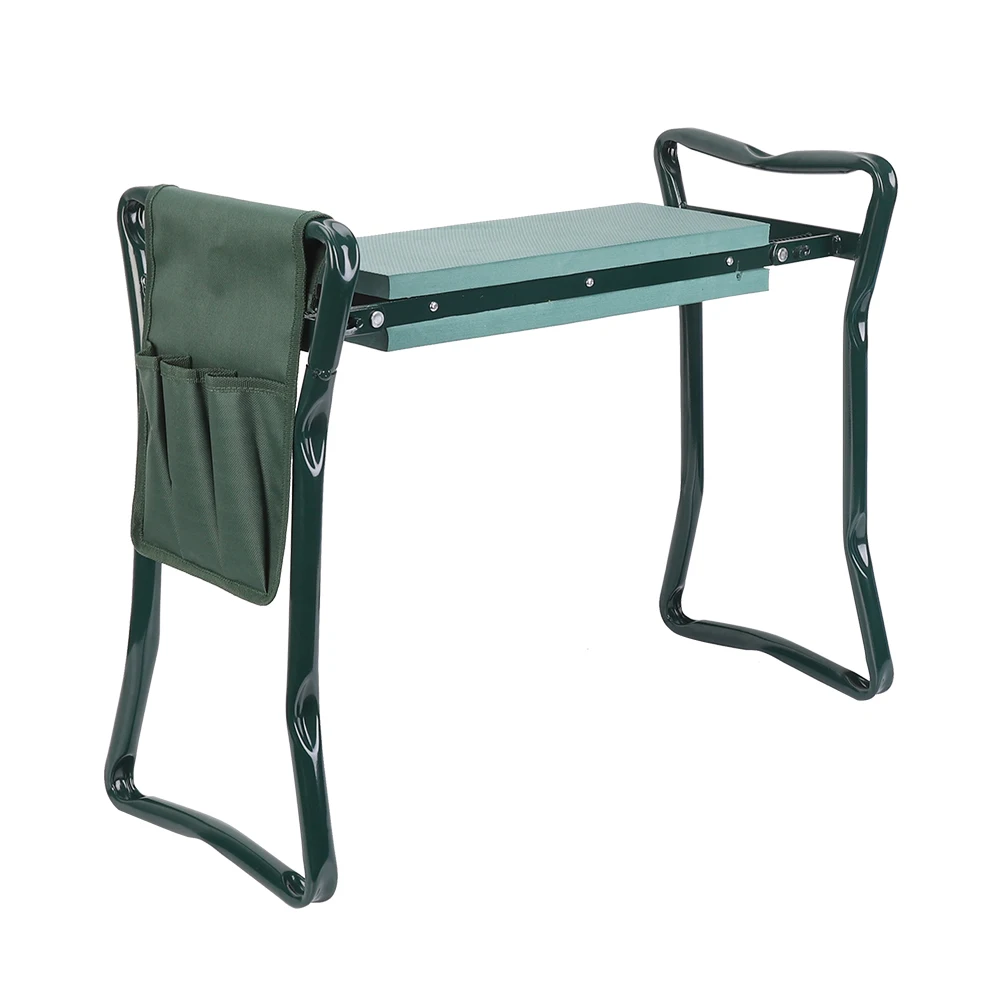 150KG load portable folding heavy-duty upgraded garden knee thick seat cushion knee stool indoor and outdoor military green — view 5