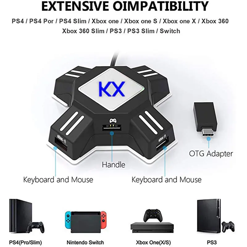  Gamepad Controller Converter For PS4 Keyboard Mouse Adapter Xbox One Nintend Switch Emulator Suppor