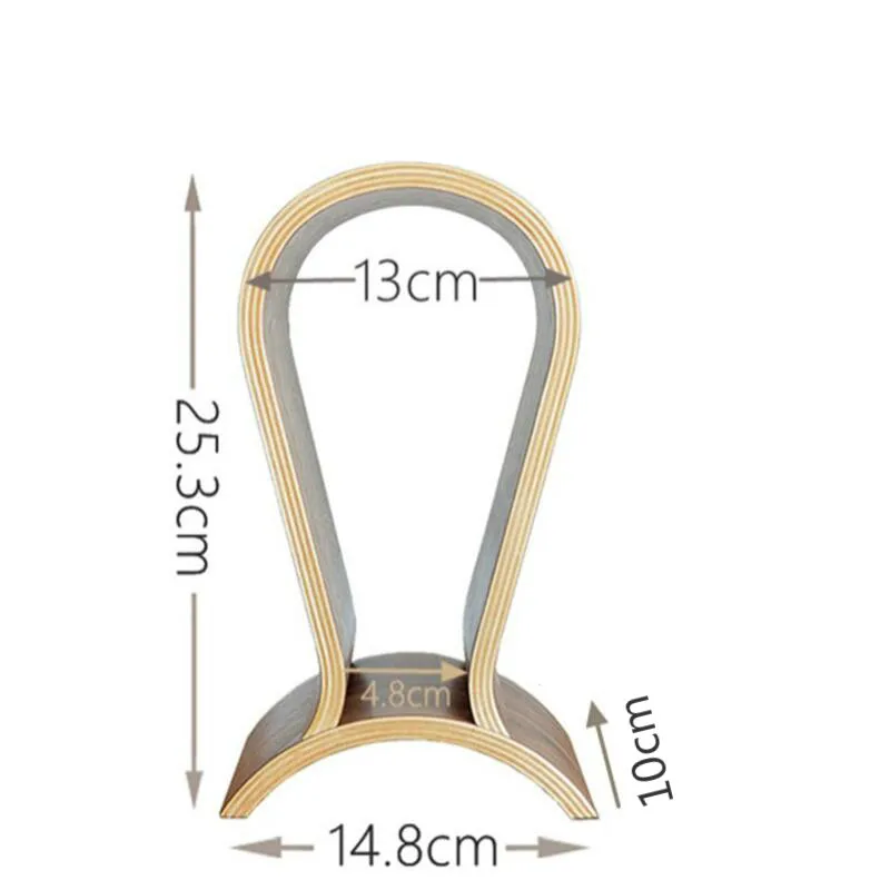 Headphone Stand Headset Holder Walnut Wood Speaker Stand Arch Shape Earphone Hanger Desk Display Shelf Rack For Headphoe 1pc