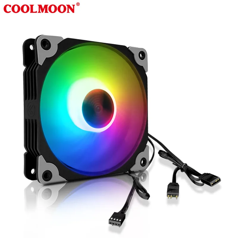 

HANSHUANG P4 Water Cooling Fan 12cm Computer Case Fan PWM Temperature Control Mute ARGB Synchronous Radiator Fan