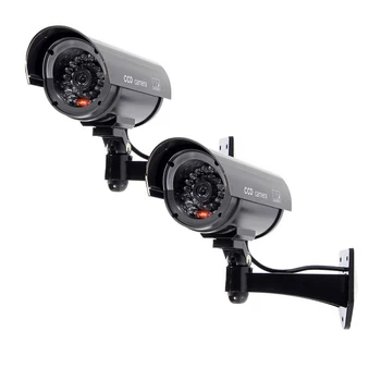 

2x Flashing Light Dummy Security Camera Fake Infrared LED Surveillance Bullet
