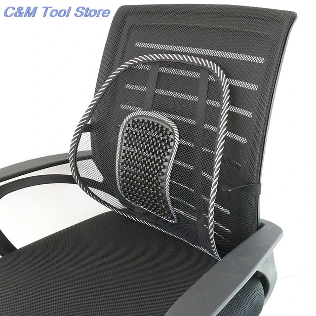 Lumbar Support Back Cushion Soft Car Seat Chair Cushion Pad Black Mesh  Massage Vent Mesh Lumbar Lower Back Brace Support Seat - AliExpress