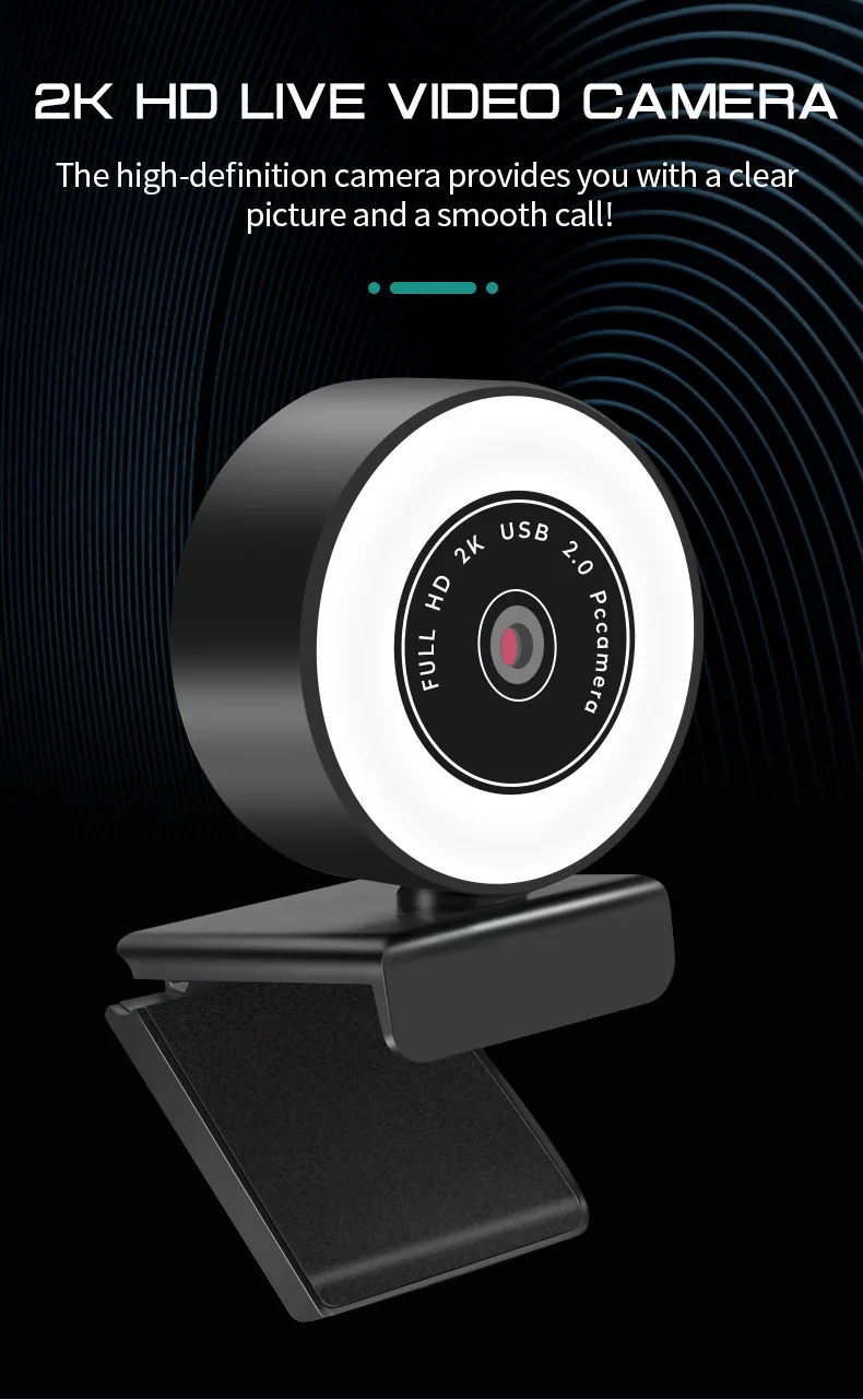 Câmera da Web Luz de Preenchimento Webcam Completo Usb Encontrou Microfoon Plug Drive-livre And Play Foco Automático 1080p - 2k hd 3 Computador e Escritório