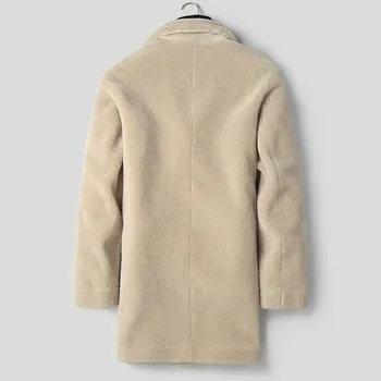 

100% Wool Coat Winter Jacket Men Real Sheep Shearling Fur Warm Coats Double-side Wear Suede Jackets L18-7203 MY1656