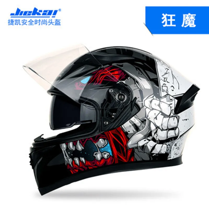 Capacete, мотоциклетный шлем Jiekai 316 с двойными линзами, мотоциклетный шлем для бега по пересеченной местности, полнолицевой шлем, шлем для мотокросса - Цвет: Design 19