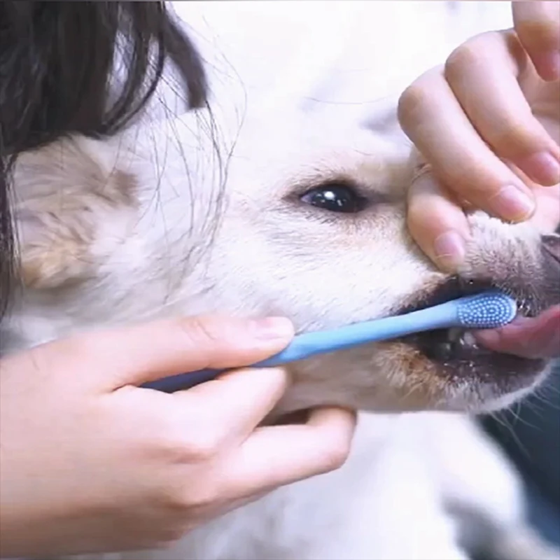 

Pet Silicone Toothbrush With Long Head For Dogs Cats Soft Teeth Cleaning Tool To Remove Tartar
