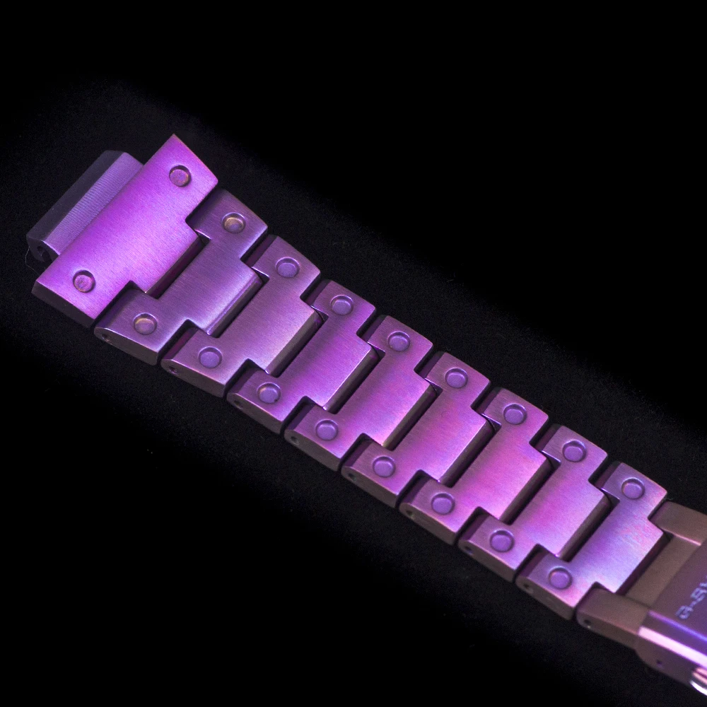 Супер светильник, фиолетовый титановый сплав DW5600/5610, набор часов, ремешок для часов, ободок/Чехол, металлический ремешок - Цвет ремешка: Purple Ti Strap