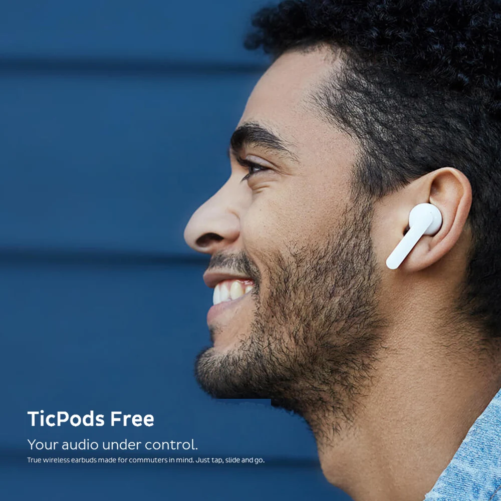 Наушники TicPods, TWS, настоящие беспроводные наушники, беспроводные Bluetooth наушники, шумоизоляция, водонепроницаемые, с микрофоном, зарядная коробка