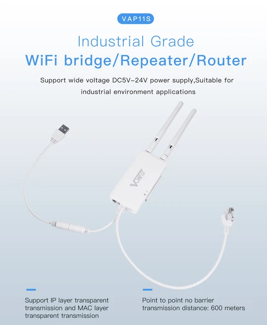 VONETS adaptateur WiFi vers Ethernet, pont répéteur WiFi sans fil,  extension du Signal hotspot RJ45 AP pour imprimante réseau VAP11G-300 -  AliExpress