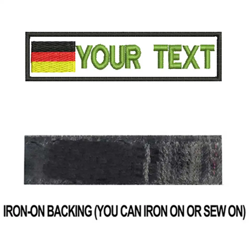 Olive green iron on Пользовательские флаг Германии армии военные имя патчи персонализированные железные на крючок подложки - Цвет: Olive green iron on