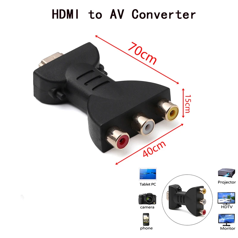 Мини Композитный 1080P HDMI к RCA Аудио Видео AV/CVBS L/R видео HDMI К AV скейлер адаптер HD видео конвертер коробка для HD ТВ ПК - Цвет: HDMI to AV